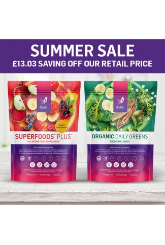 Summer sale - £13.03 saving off - 1 x Superfoods Plus and 1 x Daily Greens - Normal SRP £83.98